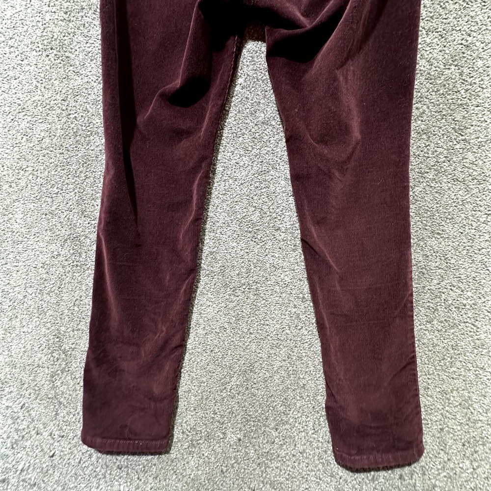 Levis 721 Corduroy Pants Women 29 Burgundy High Rise Skinny Exposed Button Fly - Picture 11 of 16